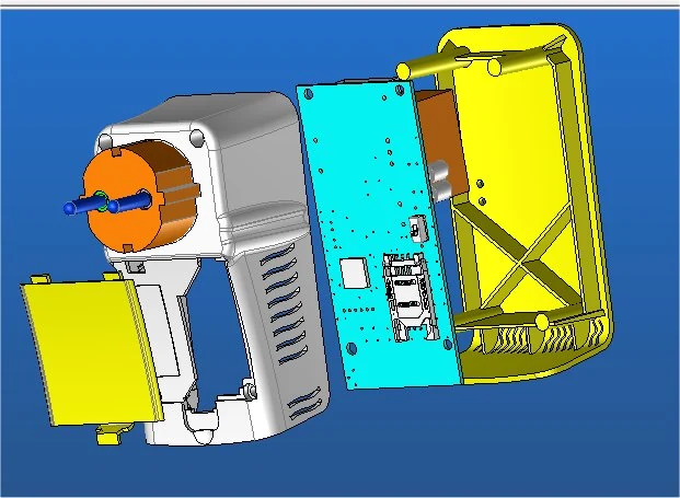 Разнесённая 3D-сборка устройства — вариант компоновки 1