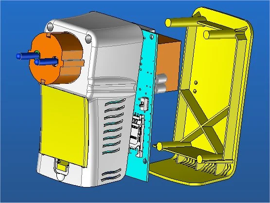 Разнесённая 3D-сборка устройства — вариант компоновки 3