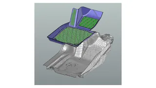 Коврик поверх 3D-скана салона