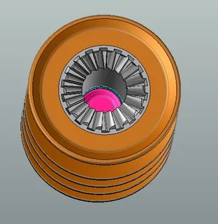 Средняя пробка для заканчивания скважин — 3D-модель, вид сверху