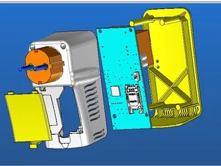Разнесённая 3D-сборка устройства — вариант компоновки 1