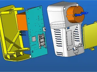 Разнесённая 3D-сборка устройства — вариант компоновки 2